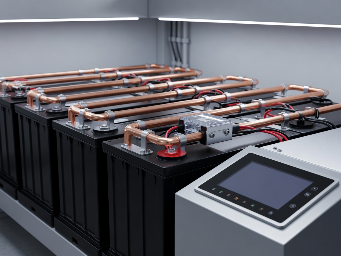 Lithium iron phosphate leisure battery bank with busbars, class-T fuse, and high-spec battery monitor